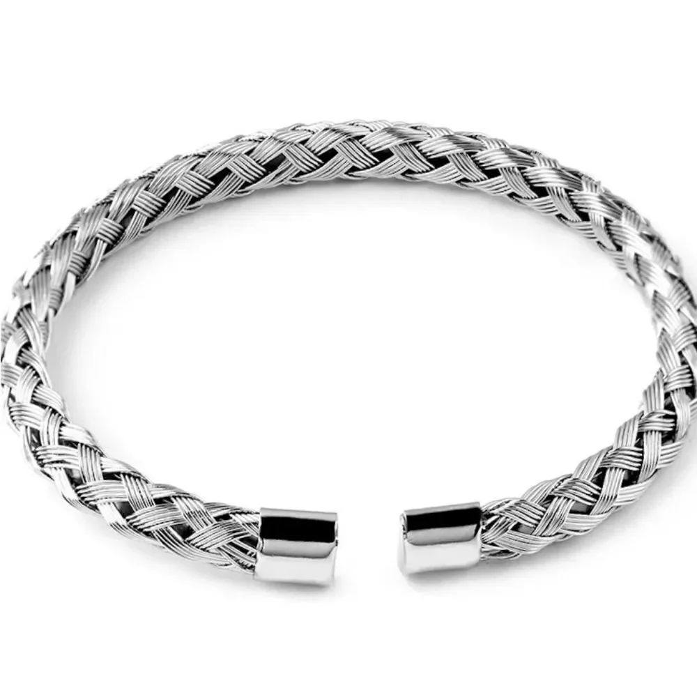 Steel Braided Cuff Bracelet